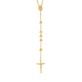 925 Sterling Silver Yellow-Tone Unisex Guadalupe Crucifix Cross Religious Rosary Necklace 7mm 26 Inches