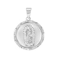 925 Sterling Silver Unisex Round Guadalupe Religious Pendant