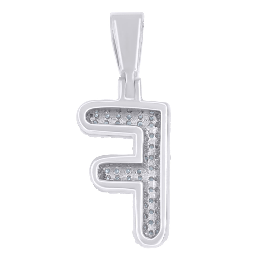 925 Sterling Silver 0.80ct Moissanite Initial Alphabet F Charm Pendant