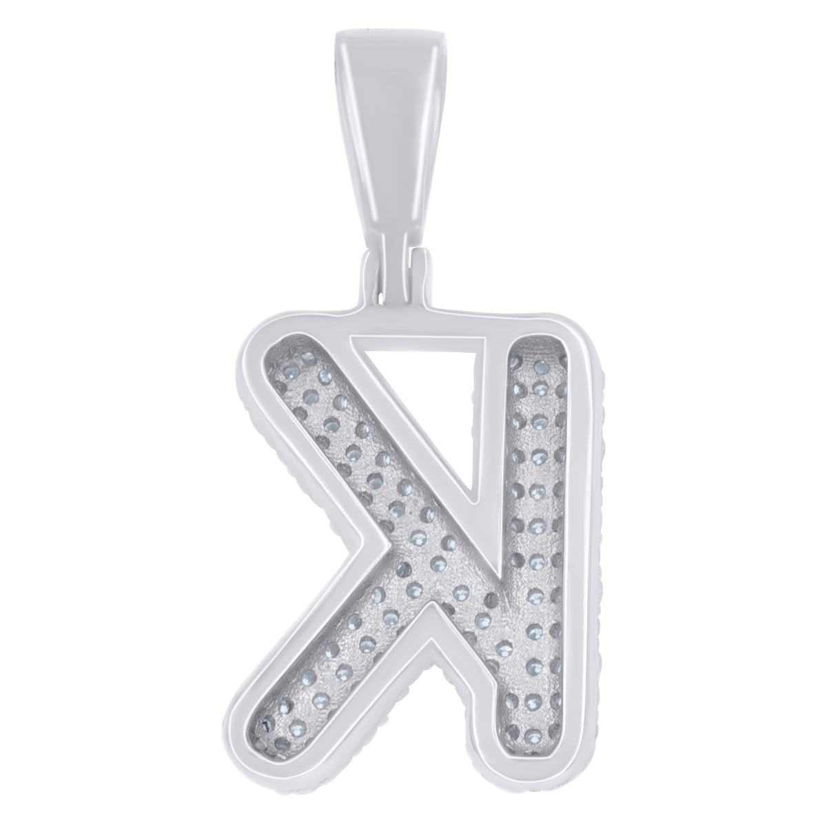 925 Sterling Silver 1.00ct Moissanite Initial Alphabet K Charm Pendant