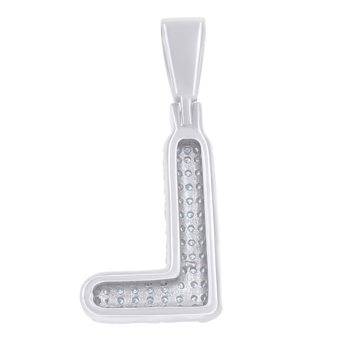 925 Sterling Silver 0.80ct Moissanite Initial Alphabet L Charm Pendant