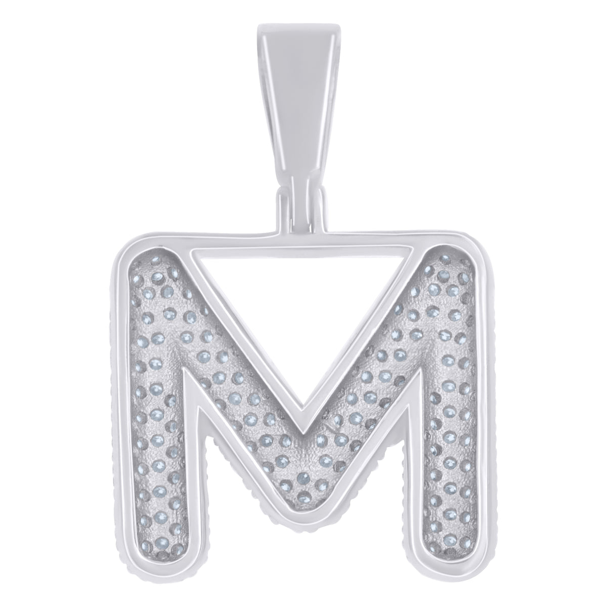 925 Sterling Silver 1.32ct Moissanite Initial Alphabet M Charm Pendant