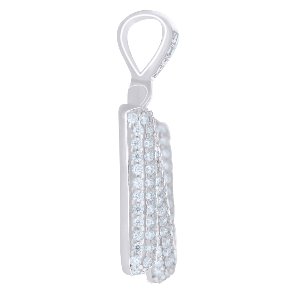925 Sterling Silver 1.20ct Moissanite Initial Alphabet N Charm Pendant