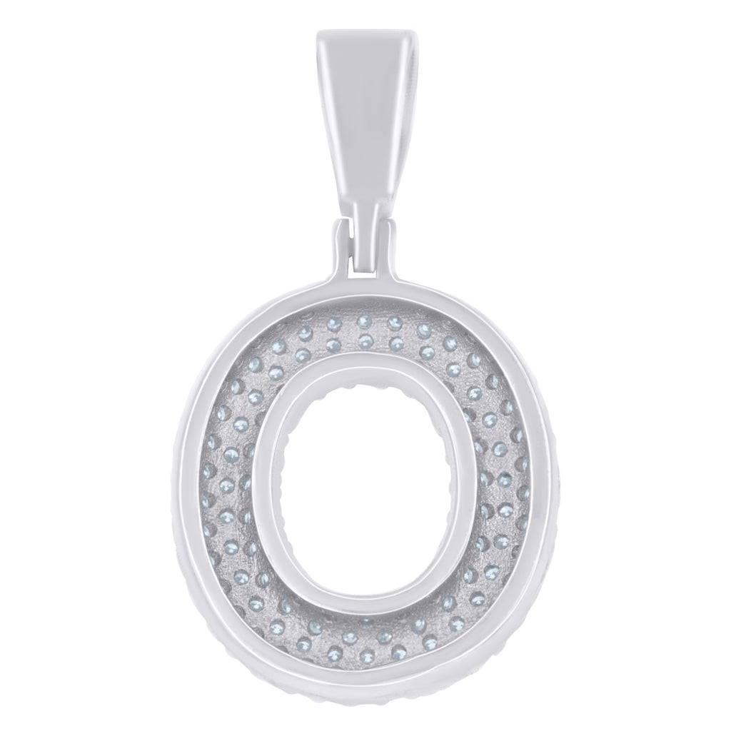 925 Sterling Silver 1.10ct Moissanite Initial Alphabet O Charm Pendant