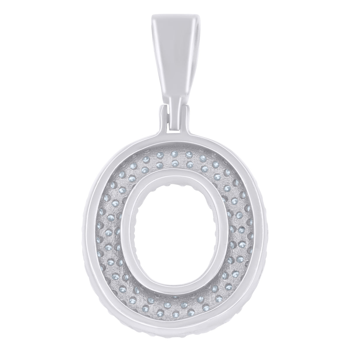 925 Sterling Silver 1.10ct Moissanite Initial Alphabet O Charm Pendant