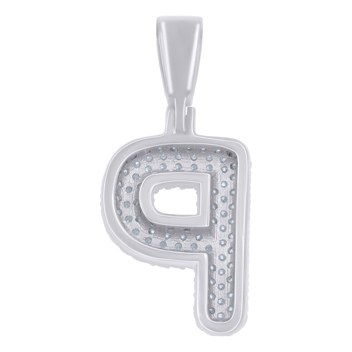 925 Sterling Silver 0.90ct Moissanite Initial Alphabet P Charm Pendant