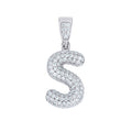 925 Sterling Silver 0.90ct Moissanite Initial Alphabet S Charm Pendant