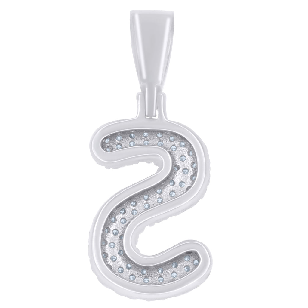 925 Sterling Silver 0.90ct Moissanite Initial Alphabet S Charm Pendant