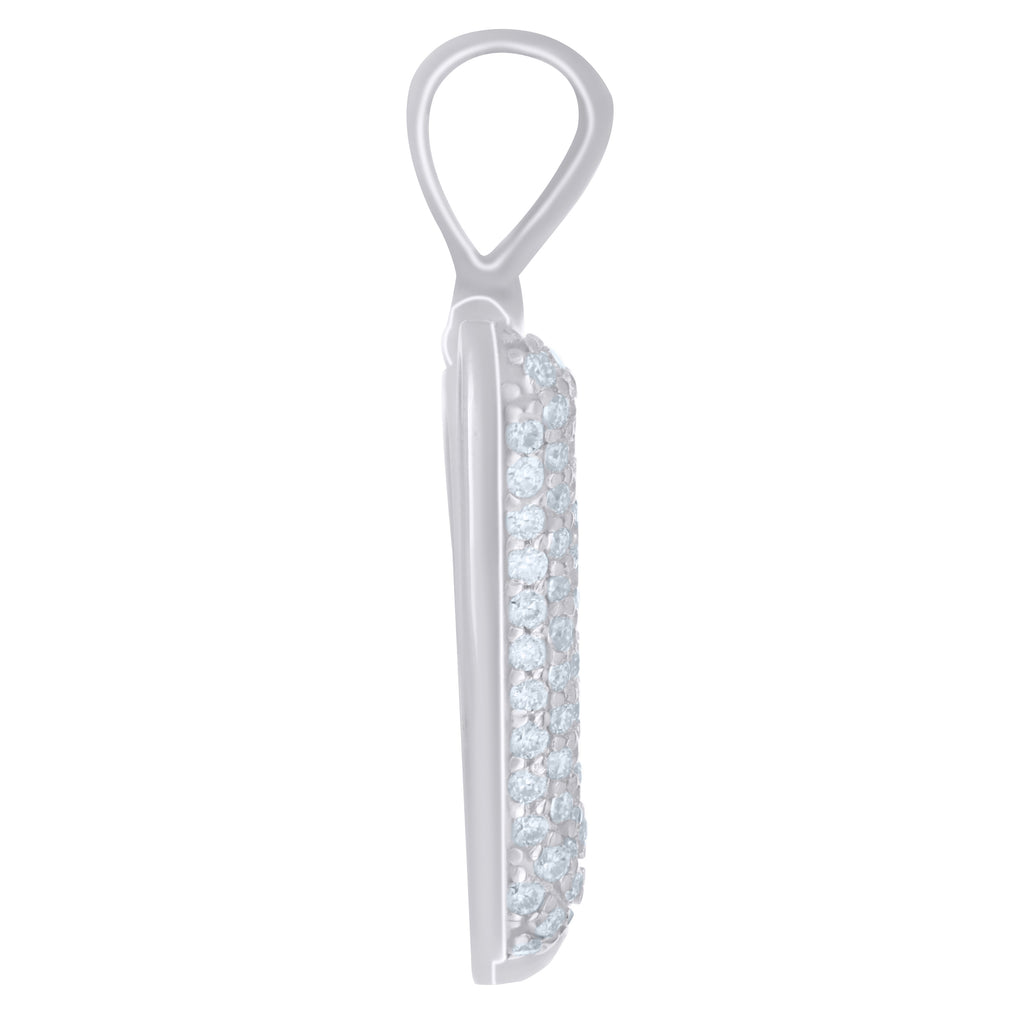 925 Sterling Silver 1.40ct Moissanite Initial Alphabet W Charm Pendant