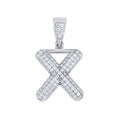 925 Sterling Silver 1.00ct Moissanite Initial Alphabet X Charm Pendant