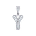 925 Sterling Silver 0.69ct Moissanite Initial Alphabet Y Charm Pendant