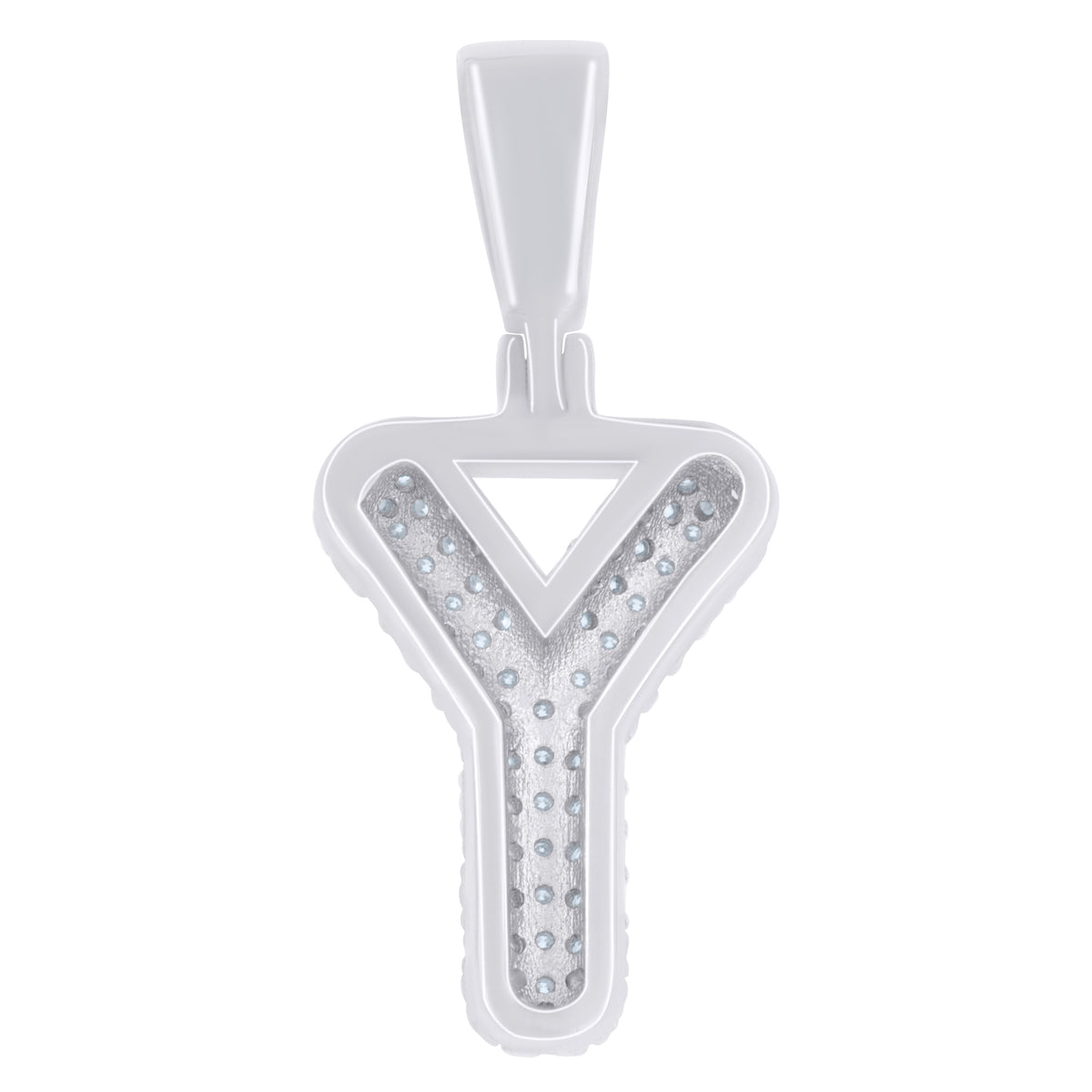 925 Sterling Silver 0.69ct Moissanite Initial Alphabet Y Charm Pendant
