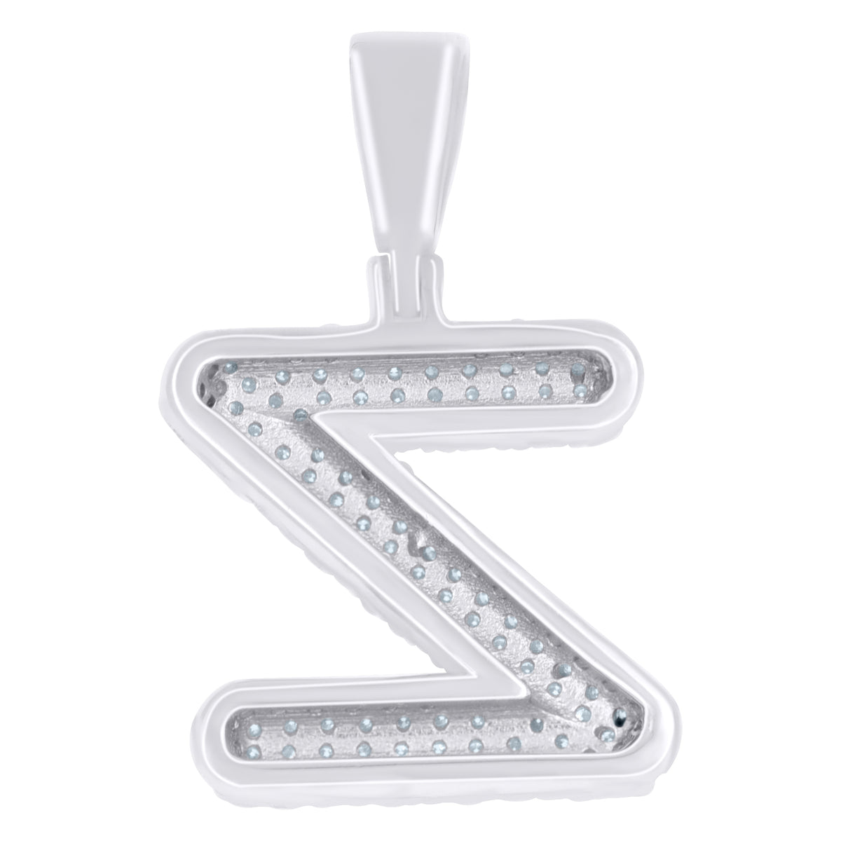 925 Sterling Silver 1.20ct Moissanite Initial Alphabet Z Charm Pendant