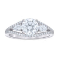 925 Sterling Silver Womens Round Pear Cubic-Zirconia Engagement Ring Size 9