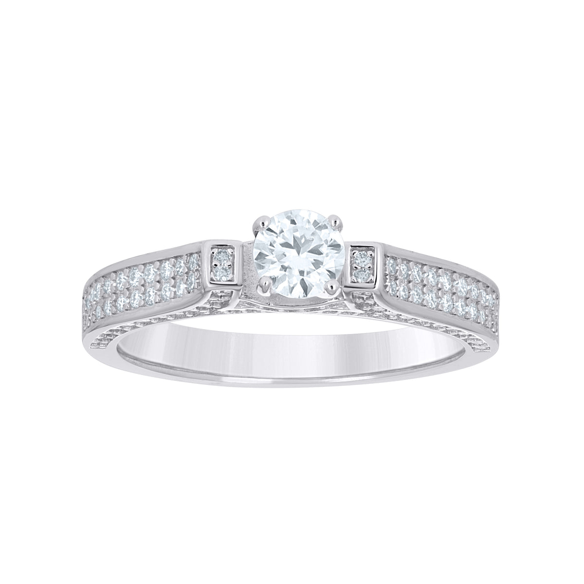 925 Sterling Silver Womens Cubic-Zirconia Engagement Ring Size 8