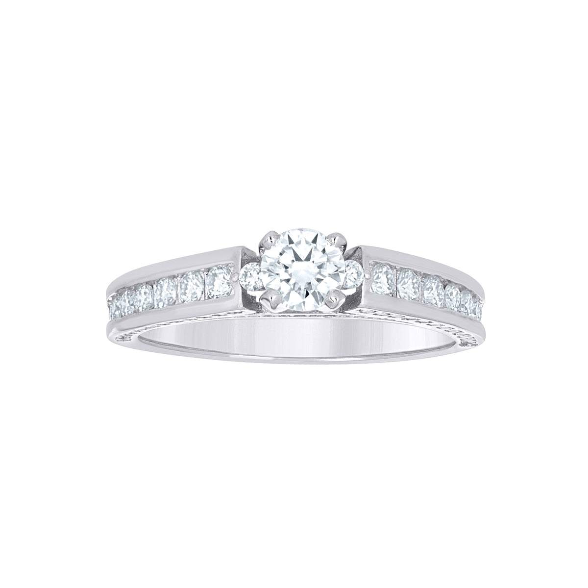 925 Sterling Silver Womens Cubic-Zirconia Engagement Ring Size 10