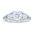 925 Sterling Silver Womens Round Pear 2.48ct, 0.73ct Moissanite Fashion Pinky Ring Size 8