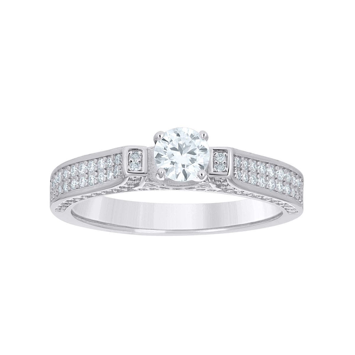 925 Sterling Silver Womens Round 1.23ct Moissanite Engagement Ring Size 9