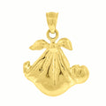 10K Yellow Gold Baby In Blanket Charm Pendant