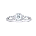 925 Sterling Silver Womens Round Cushion-cut 0.27ct, 0.61ct Moissanite Engagement Ring Size 10