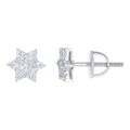 925 Sterling Silver Unisex Cubic-Zirconia Star Of David Religious Stud Earrings