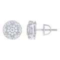 925 Sterling Silver Womens Cubic-Zirconia Round Fashion Stud Earrings