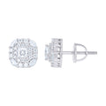 925 Sterling Silver Womens Round Marquise/Princess-cut Cubic-Zirconia Square Fashion Stud Earrings