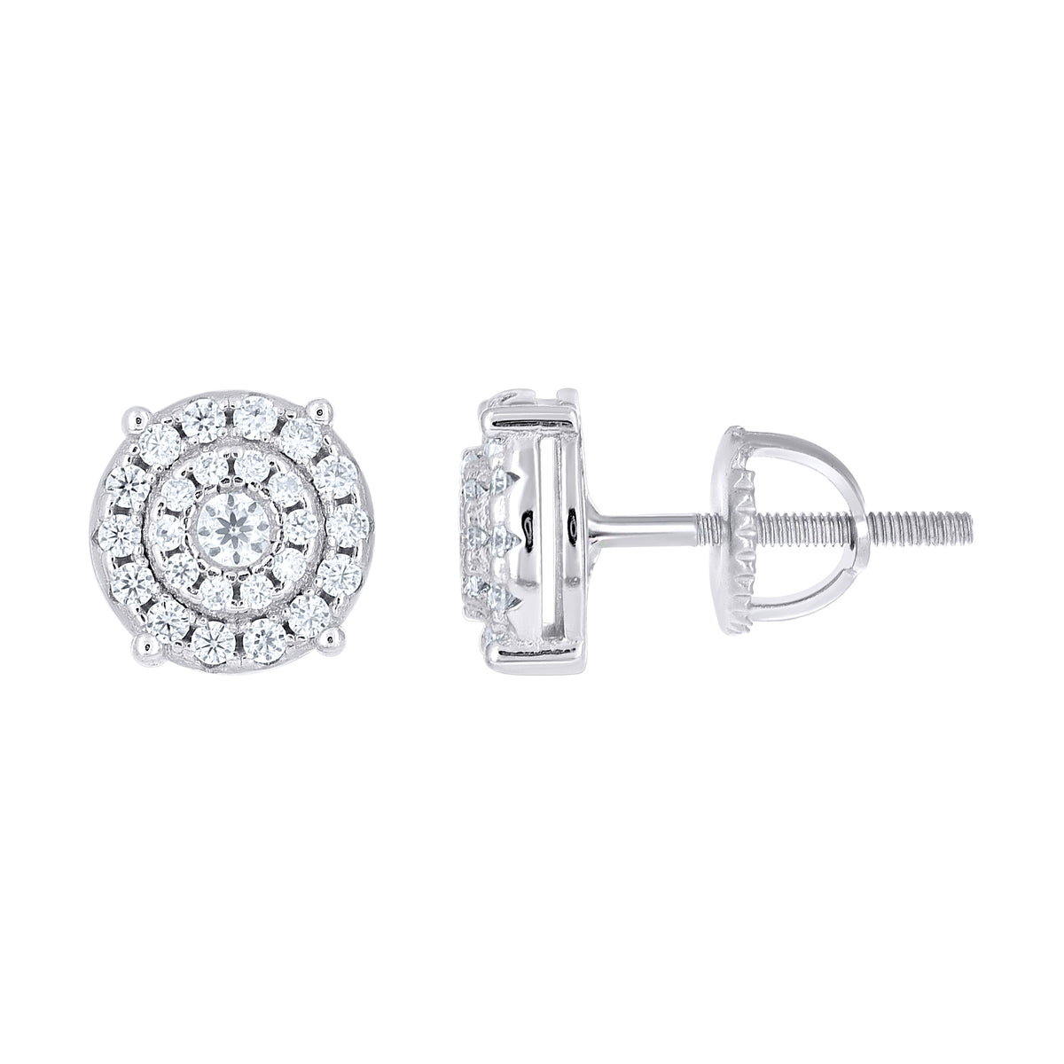 925 Sterling Silver Unisex Round 0.49ct Moissanite Round Fashion Stud Earrings