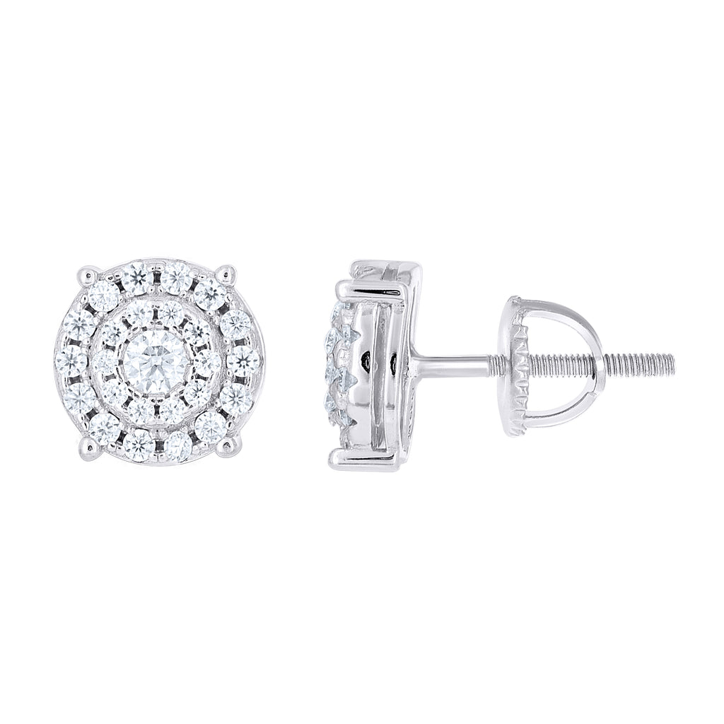 925 Sterling Silver Womens Round 0.60ct Moissanite Round Fashion Stud Earrings