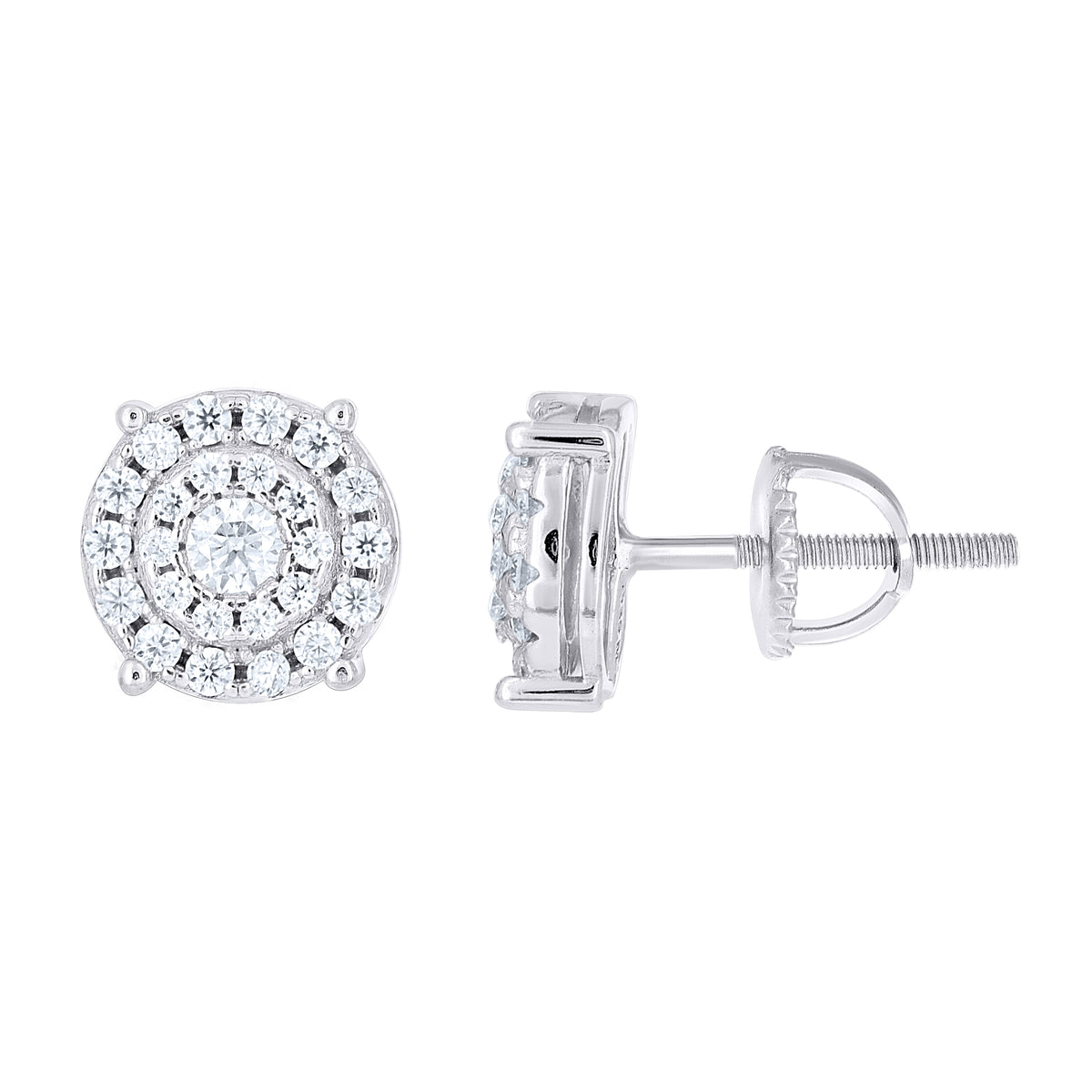 925 Sterling Silver Womens Round 0.60ct Moissanite Round Fashion Stud Earrings