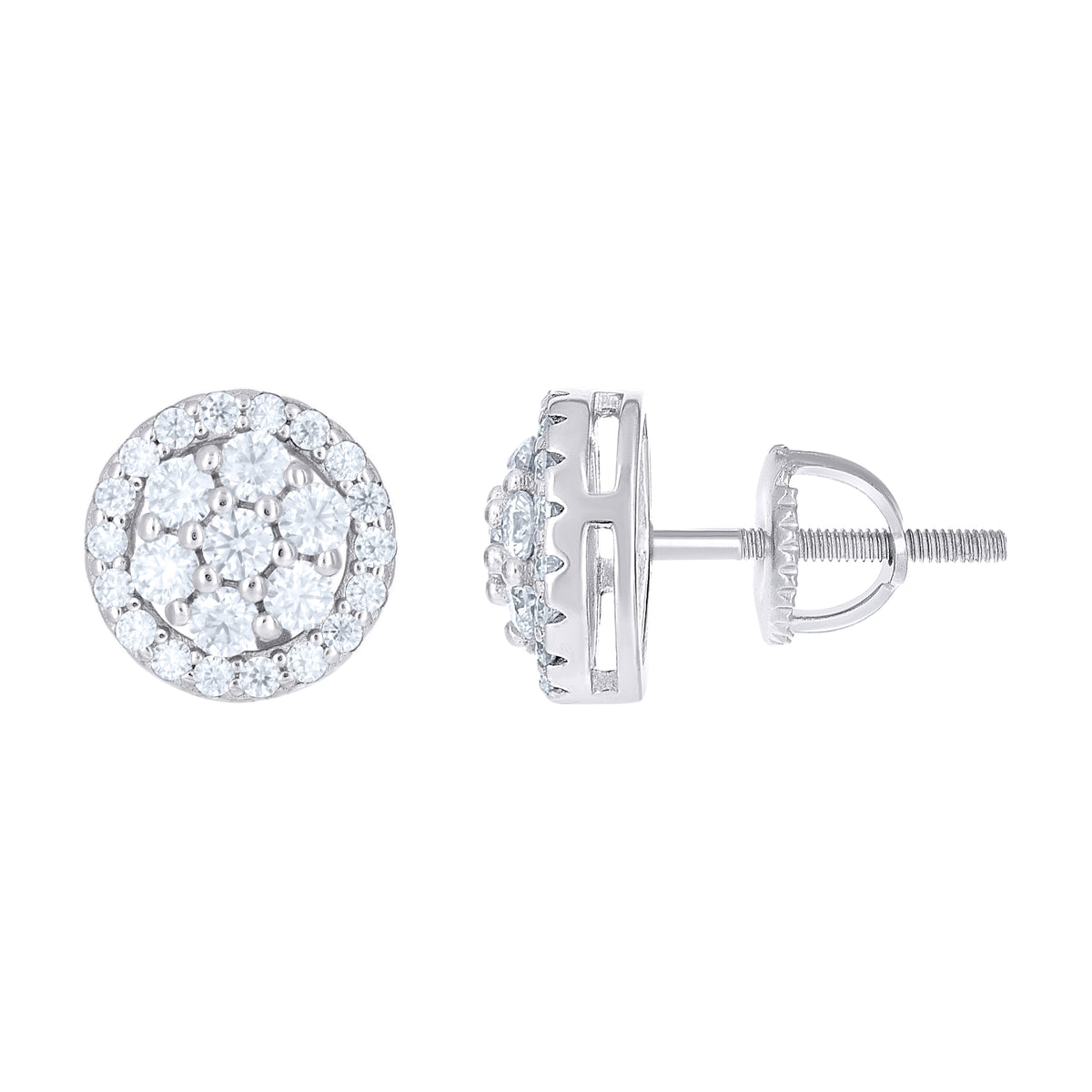 925 Sterling Silver Womens Round 1.12ct Moissanite Round Fashion Stud Earrings