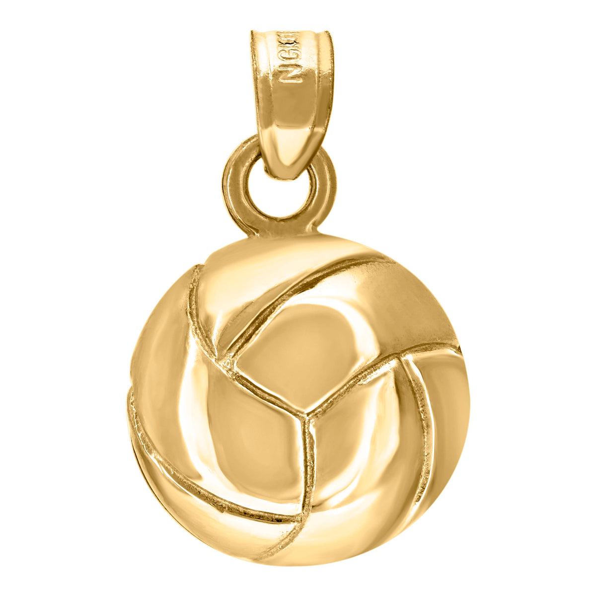 10K Yellow Gold Unisex Football Sports Charm Pendant