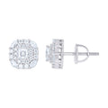 925 Sterling Silver Womens Round Marquise/Princess-cut 0.35ct, 0.93ct Moissanite Square Fashion Stud Earrings