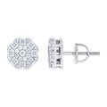 925 Sterling Silver Womens Round Princess-cut 0.31ct, 0.91ct Moissanite Round Fashion Stud Earrings