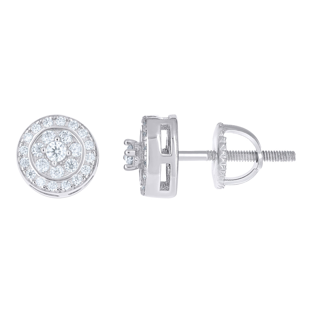 925 Sterling Silver Womens Round 0.45ct Moissanite Round Fashion Stud Earrings