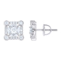 925 Sterling Silver Womens Round Marquise/Princess-cut 0.55ct, 1.28ct Moissanite Square Fashion Stud Earrings