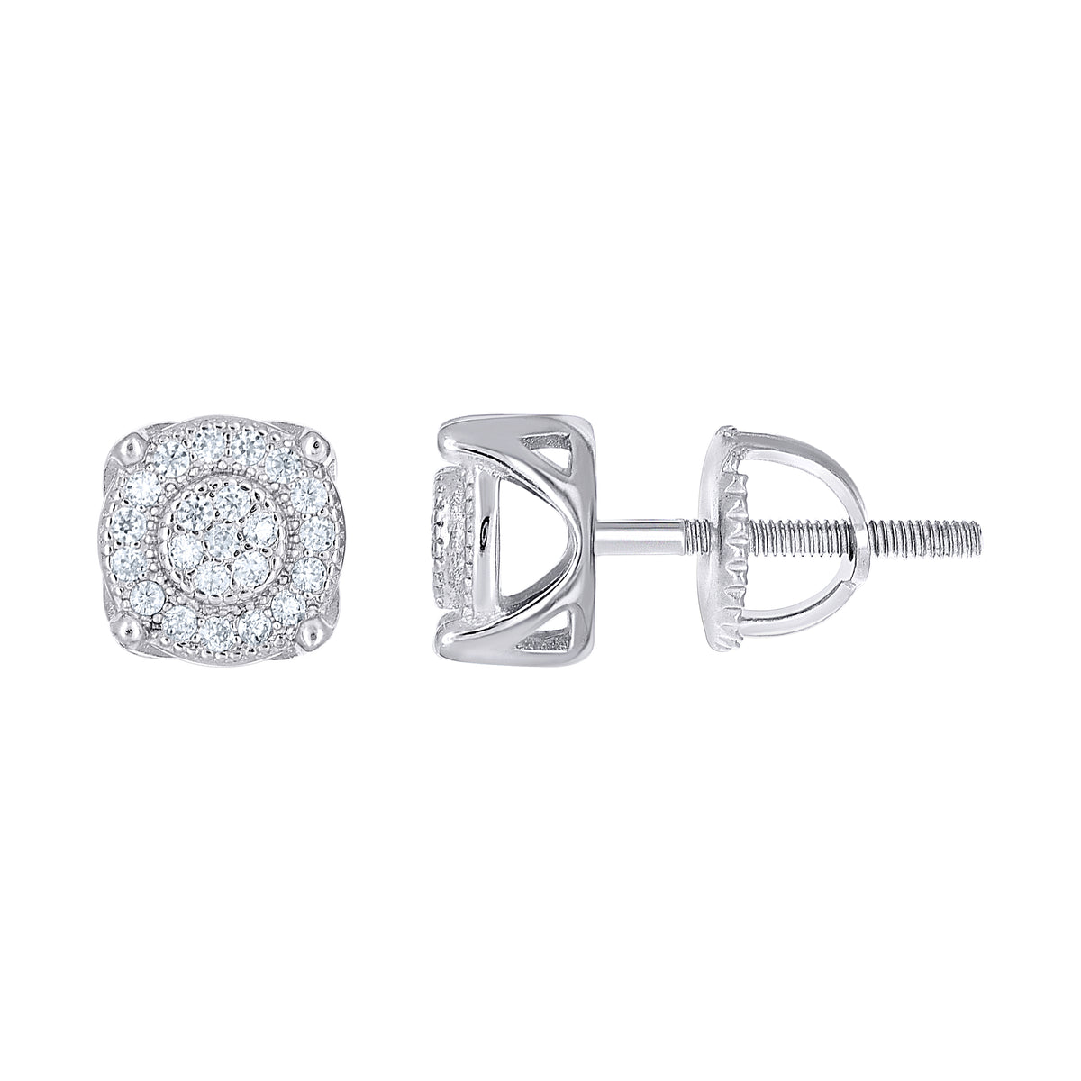 925 Sterling Silver Unisex Round 0.23ct Moissanite Round Fashion Stud Earrings
