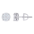 925 Sterling Silver Unisex Round Princess-cut 0.15ct, 0.29ct Moissanite Round Fashion Stud Earrings