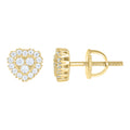 925 Sterling Silver Yellow-tone Womens Cubic-Zirconia Heart Stud Earrings