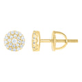 925 Sterling Silver Yellow-tone Womens Cubic-Zirconia Round Fashion Stud Earrings