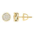 925 Sterling Silver Yellow-tone Womens Cubic-Zirconia Round Fashion Stud Earrings