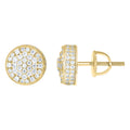 925 Sterling Silver Yellow-tone Womens Cubic-Zirconia Round Fashion Stud Earrings