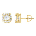 925 Sterling Silver Yellow-tone Unisex Cubic-Zirconia Round Fashion Stud Earrings