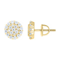 925 Sterling Silver Yellow-tone Womens Cubic-Zirconia Round Fashion Stud Earrings