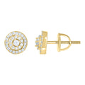 925 Sterling Silver Yellow-tone Womens Cubic-Zirconia Round Fashion Stud Earrings