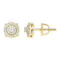 925 Sterling Silver Yellow-tone Womens Cubic-Zirconia Round Fashion Stud Earrings
