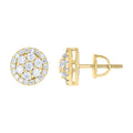 925 Sterling Silver Yellow-Tone Womens Round 1.12ct Moissanite Round Fashion Stud Earrings