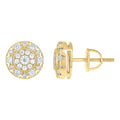 925 Sterling Silver Yellow-Tone Womens Round 0.73ct Moissanite Round Fashion Stud Earrings