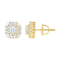 925 Sterling Silver Yellow-Tone Womens Round Marquise/Princess-cut 0.35ct, 0.93ct Moissanite Square Fashion Stud Earrings