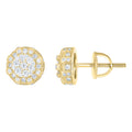 925 Sterling Silver Yellow-Tone Womens Round 0.89ct Moissanite Round Fashion Stud Earrings